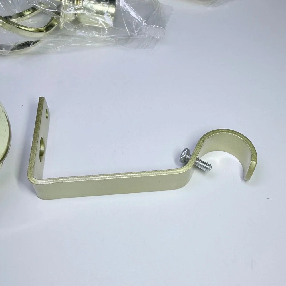 Gold Cage Curtain Rod Finials and Brackets Set of 6 Twisted Sphere Hardware
